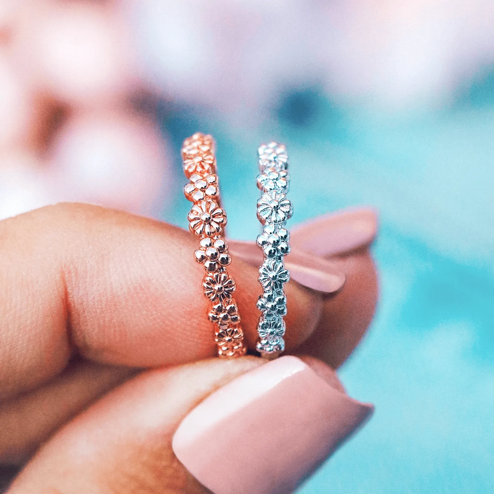 Rose Gold Floral Stacking Ring sold by Pura Vida product image thumbnail 5