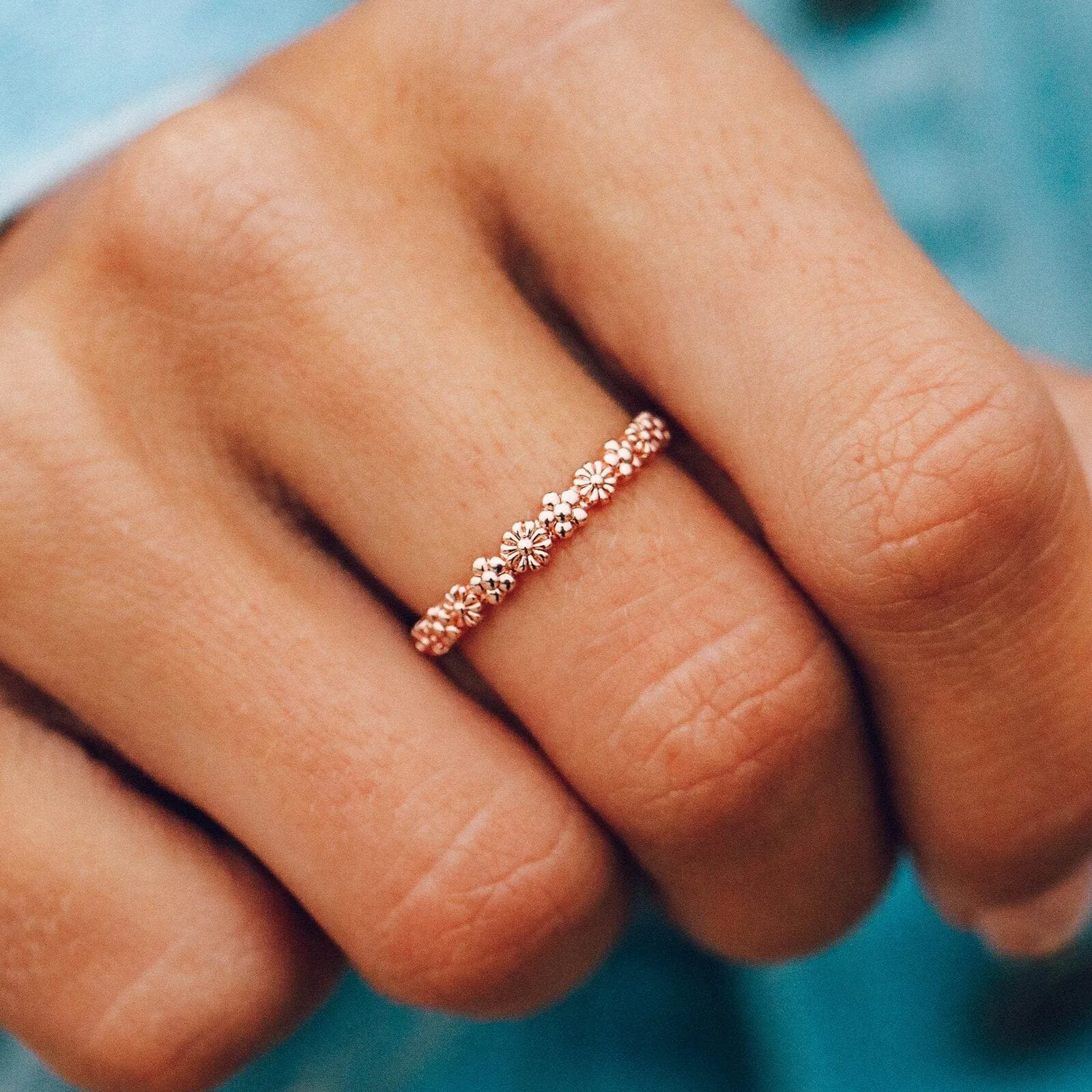 Rose Gold Floral Stacking Ring sold by Pura Vida product image thumbnail 2