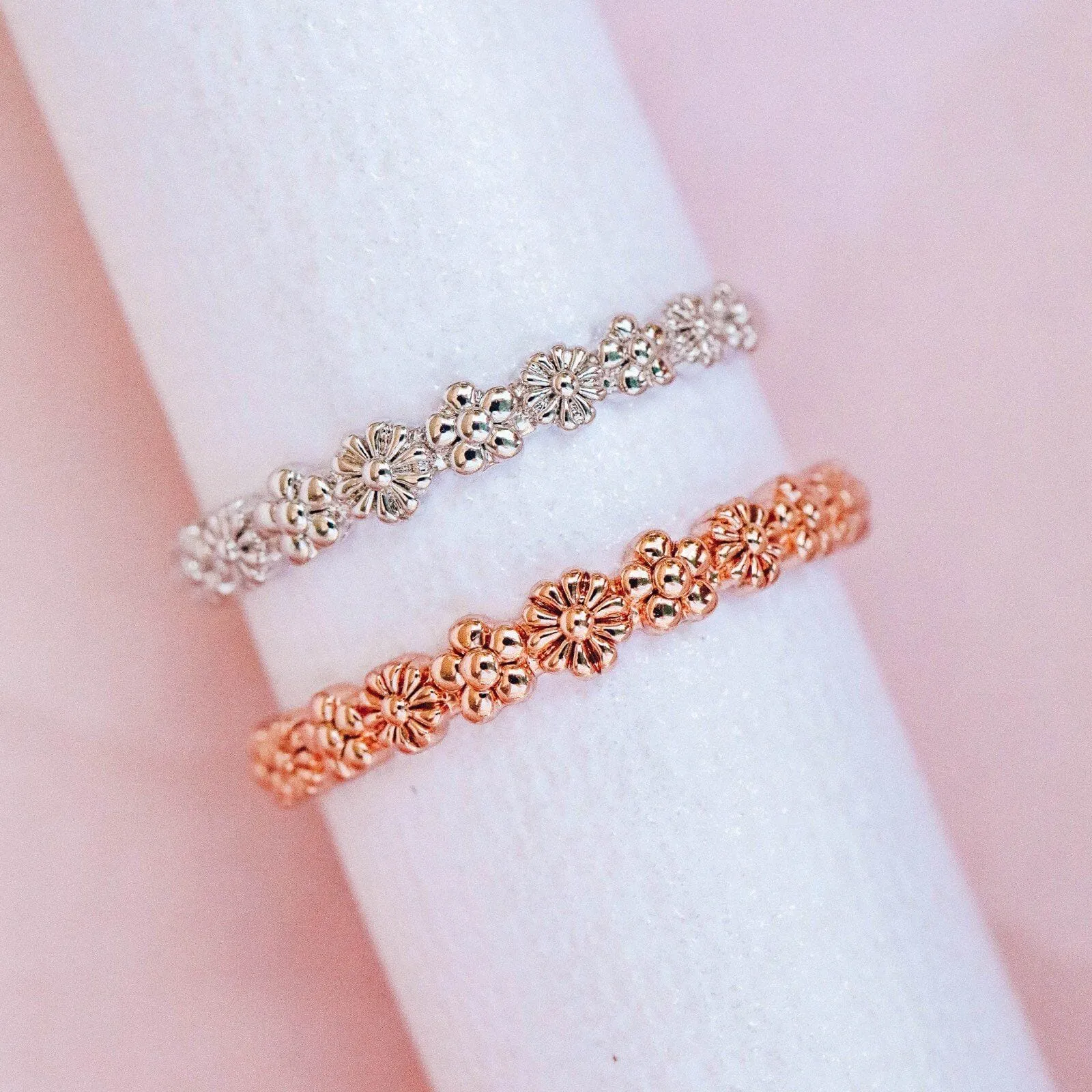 Rose Gold Floral Stacking Ring sold by Pura Vida product image thumbnail 3