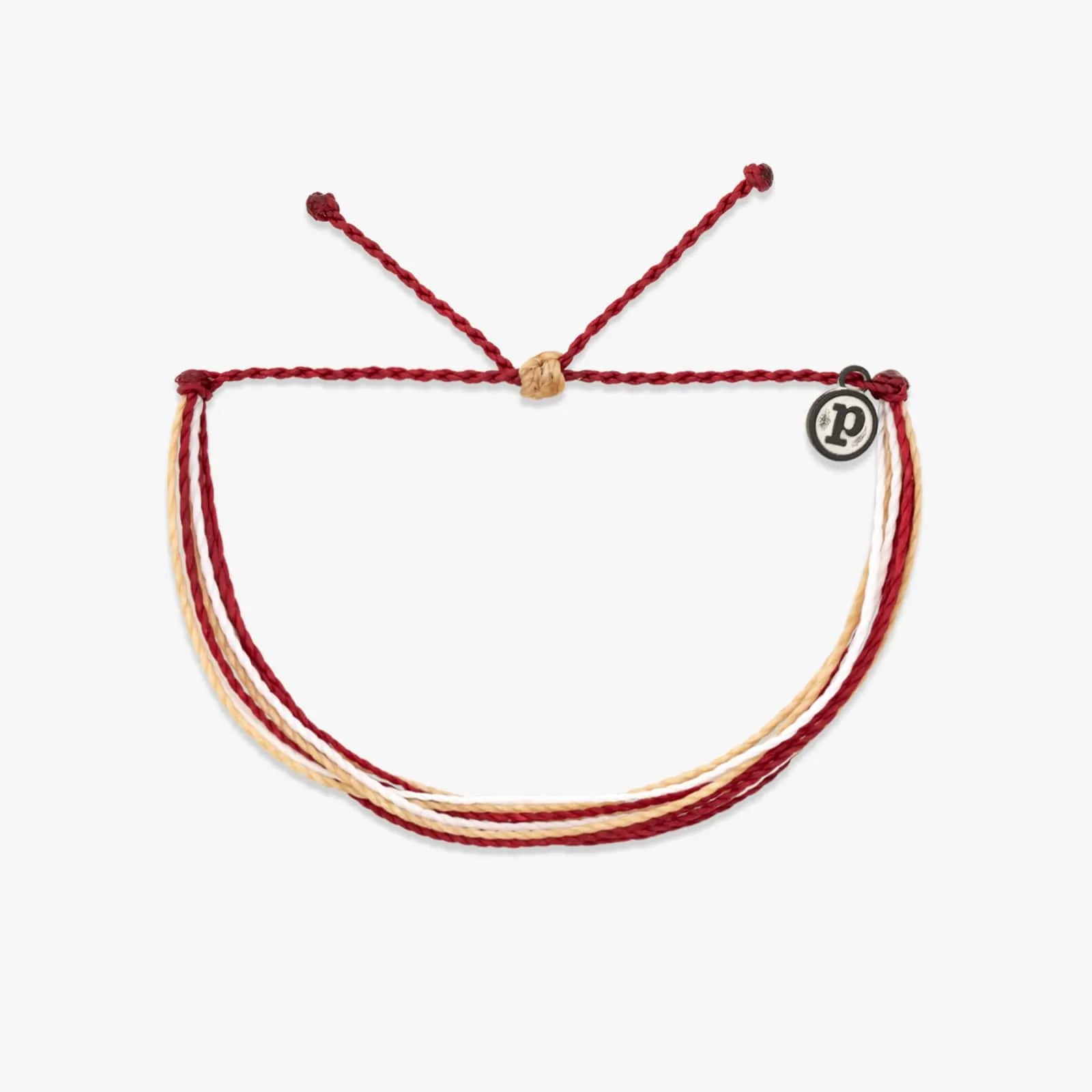 Maroon, Tan & White Bracelet sold by Pura Vida