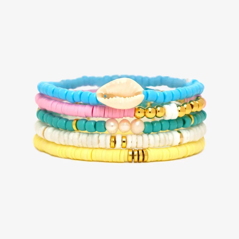 Coconut Dreams Stretch Bracelet Set of 5 sold by Pura Vida