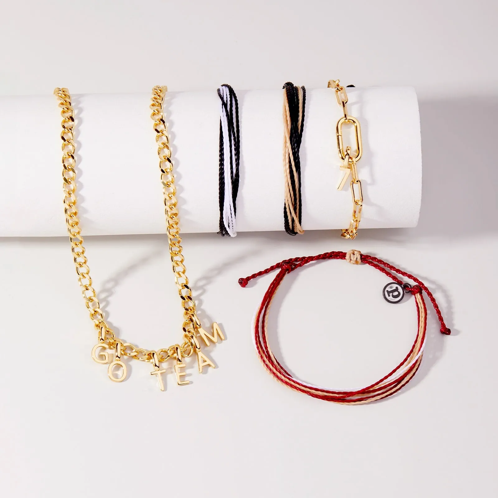 Maroon, Tan & White Bracelet sold by Pura Vida product image thumbnail 4