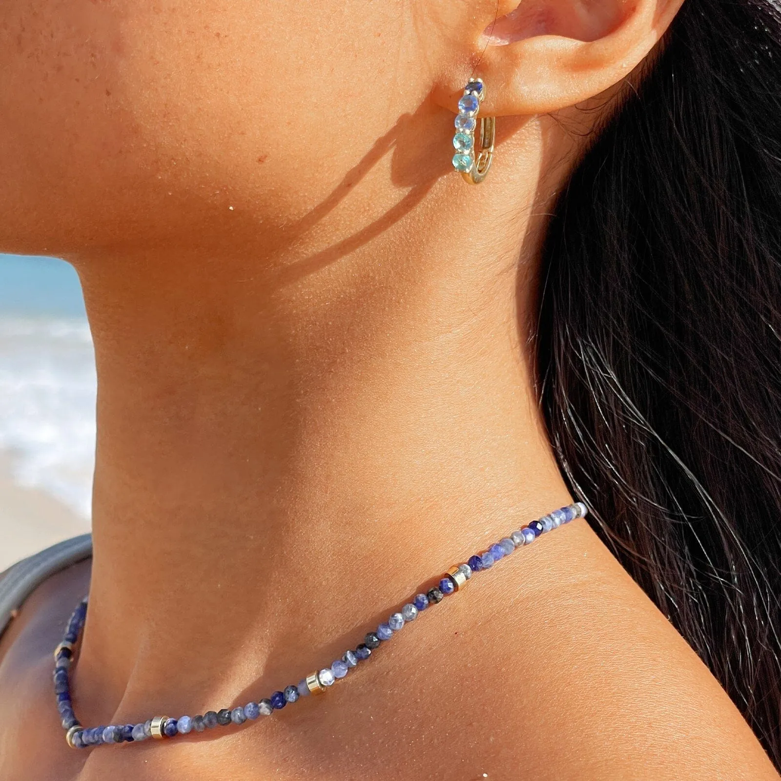 Surfrider Sea Stone Bead Choker sold by Pura Vida product image thumbnail 3