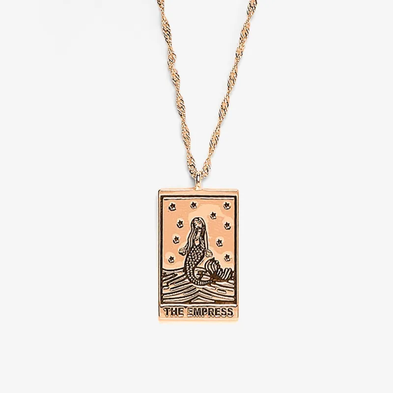 Rose Gold Empress Tarot Card Pendant Necklace sold by Pura Vida