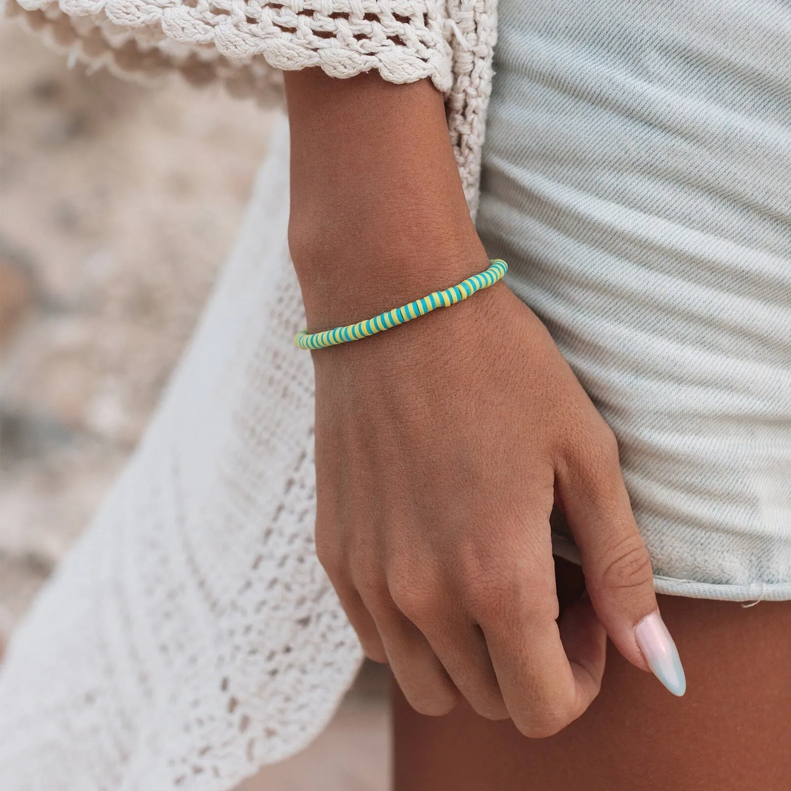 Sunbleached Aqua Seascape Stretch Bracelet sold by Pura Vida product image thumbnail 3