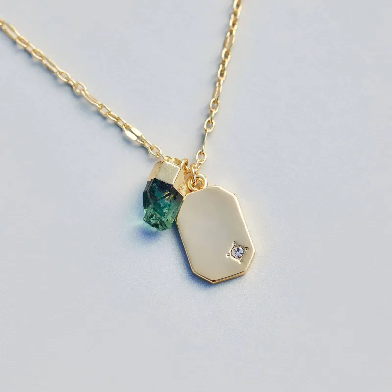 Emerald Quartz Pendant Necklace sold by Pura Vida