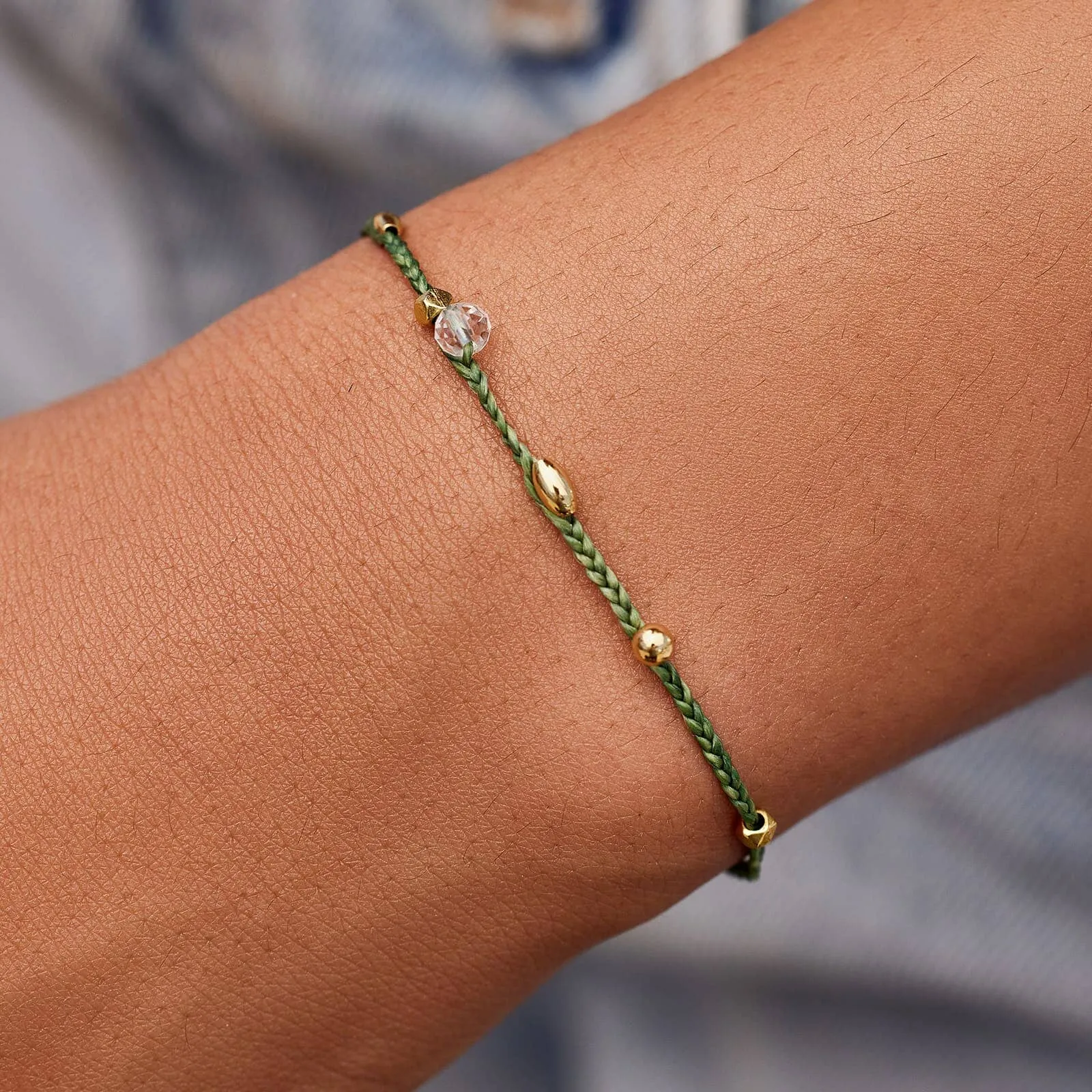 Raw Stone & Bead Gold Danity Thread Bracelet sold by Pura Vida product image thumbnail 3