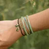 Raw Stone & Bead Gold Danity Thread Bracelet sold by Pura Vida