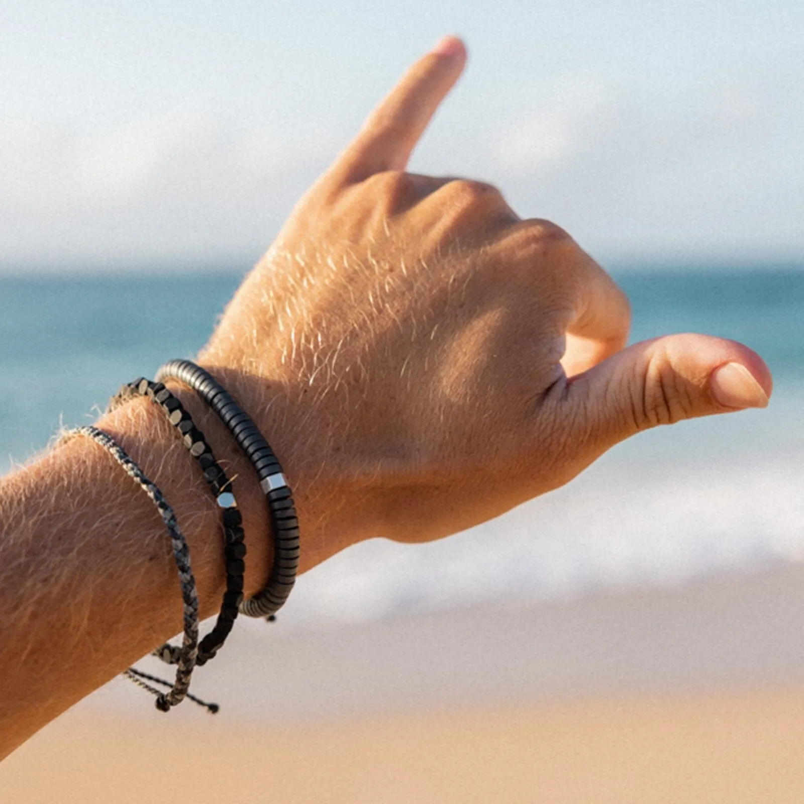 Men's Black Gunmetal Stone Bracelet sold by Pura Vida product image thumbnail 3