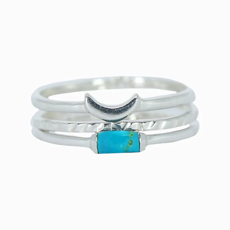 Baguette Crescent Stackable Ring Pack sold by Pura Vida