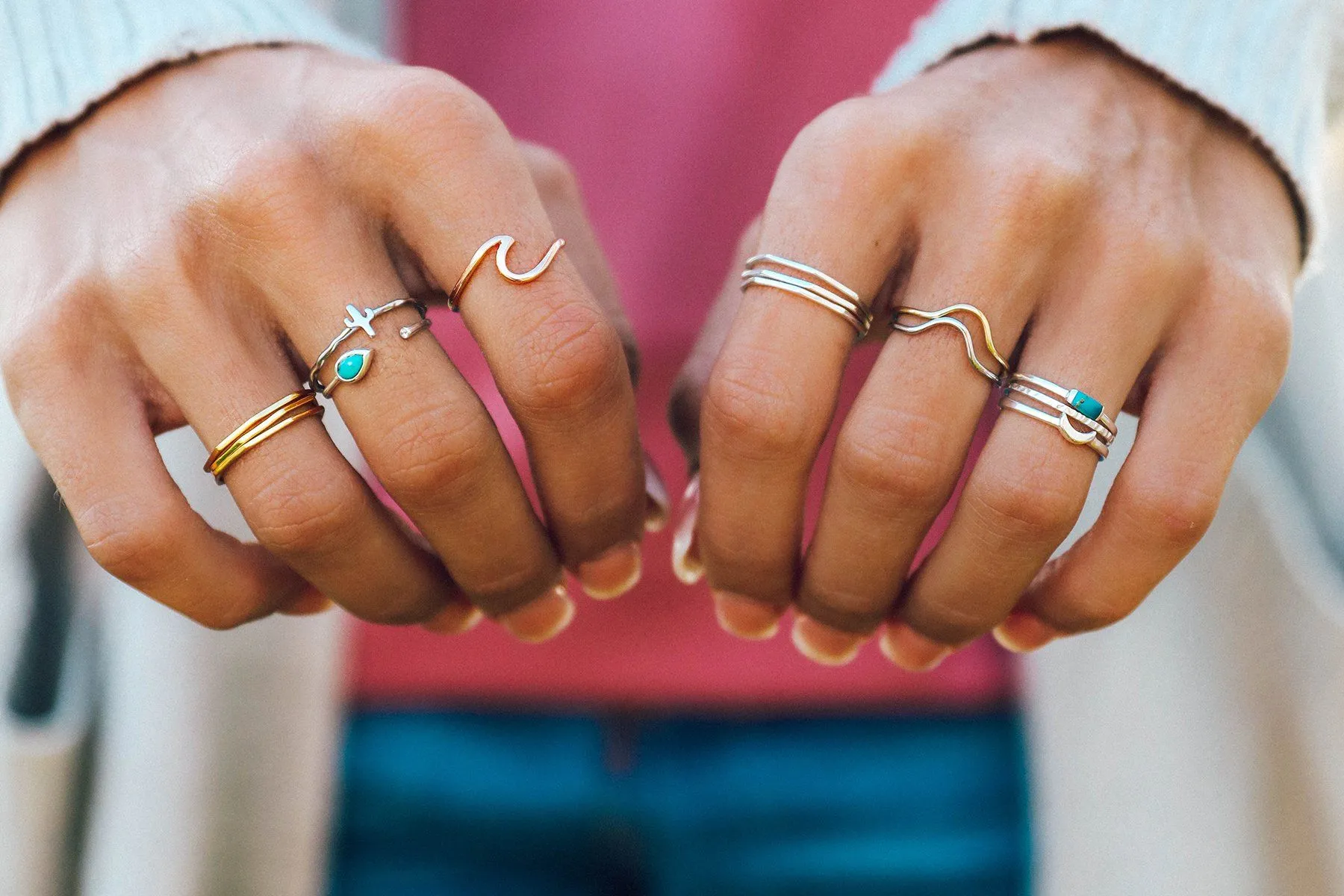 Baguette Crescent Stackable Ring Pack sold by Pura Vida product image thumbnail 4