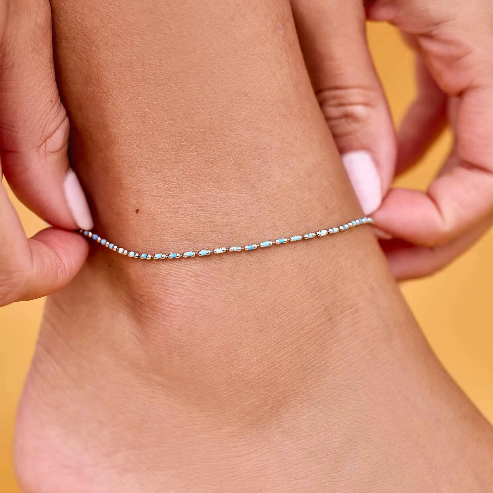 Dainty Enamel Chain Anklet sold by Pura Vida product image thumbnail 4