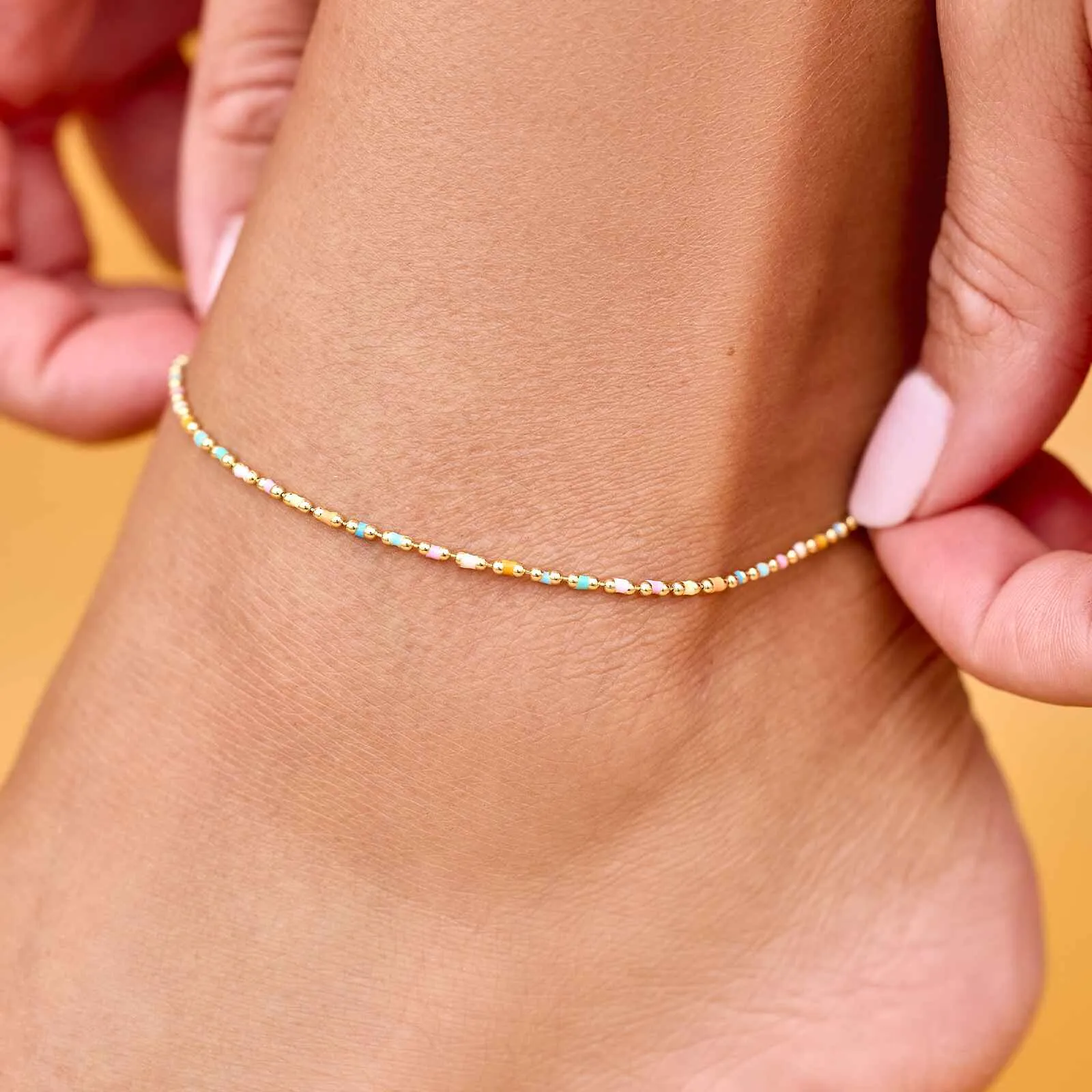 Dainty Enamel Chain Anklet sold by Pura Vida product image thumbnail 3