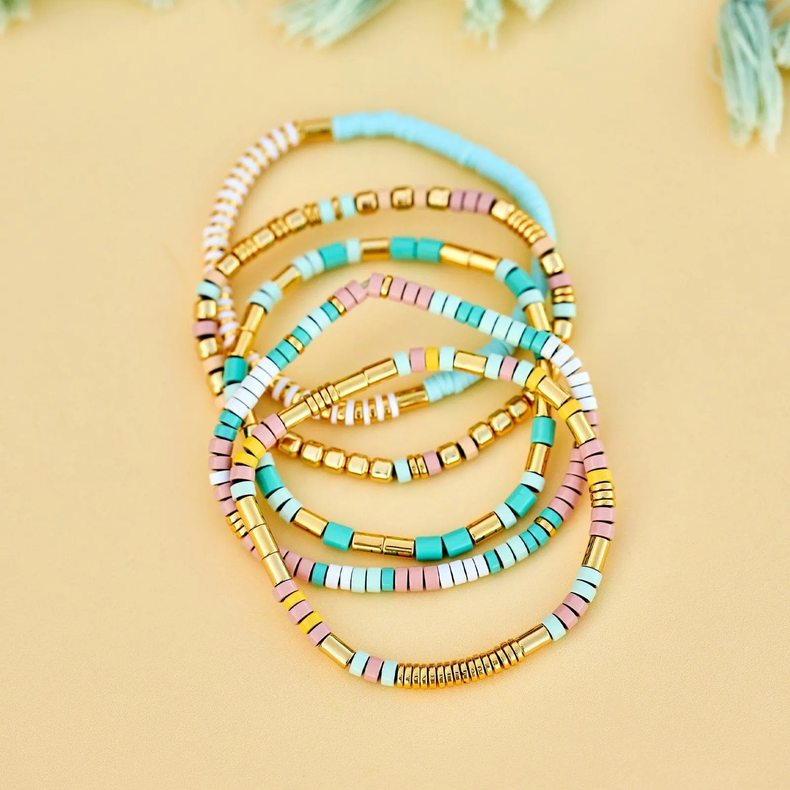 Salty Air Seed Bead Stretch Bracelet Set of 5 sold by Pura Vida product image thumbnail 4