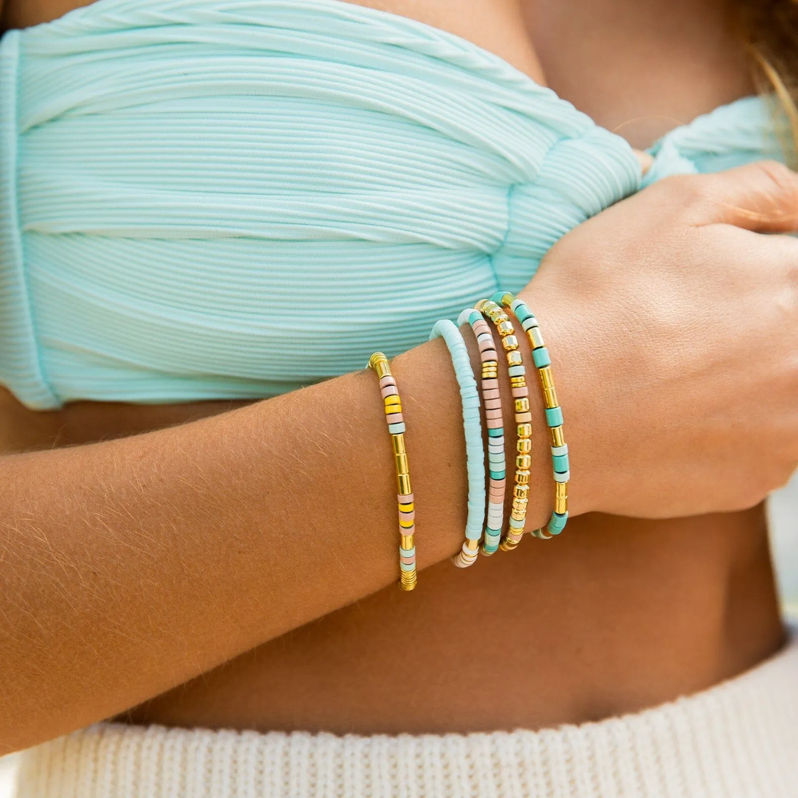 Salty Air Seed Bead Stretch Bracelet Set of 5 sold by Pura Vida product image thumbnail 5