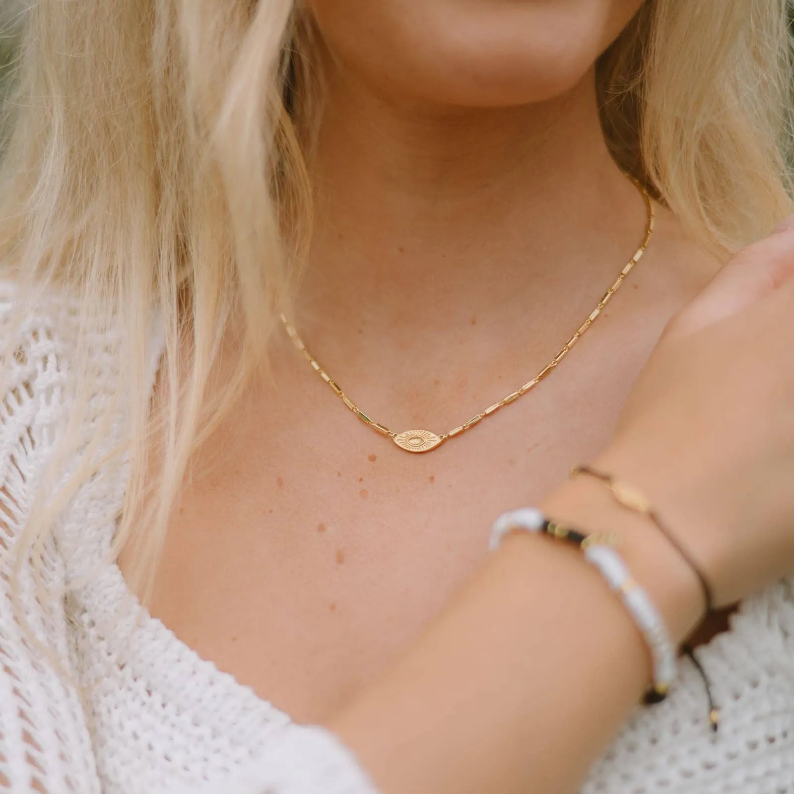 Sunburst Eye Pendant Necklace sold by Pura Vida product image thumbnail 5