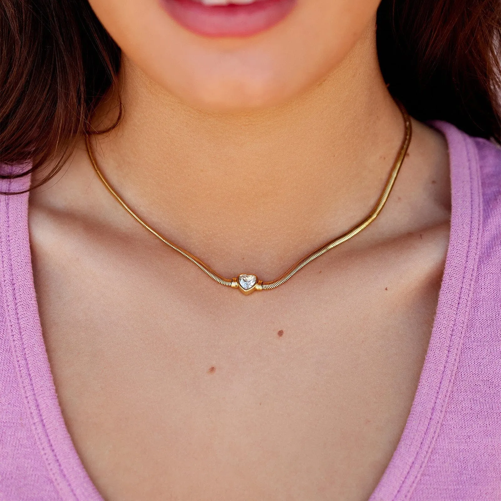 Rhinestone Heart Choker sold by Pura Vida product image thumbnail 3
