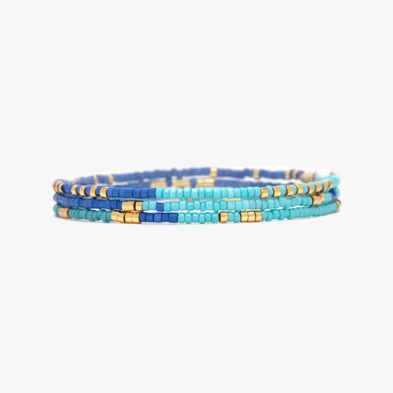 Out to Sea Bead Stretch Bracelet Set of 3 sold by Pura Vida