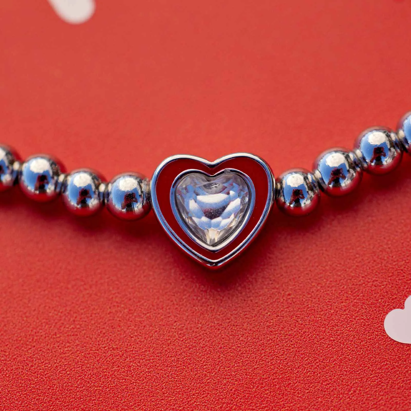 Stone & Enamel Heart Stretch Bracelet sold by Pura Vida product image thumbnail 3
