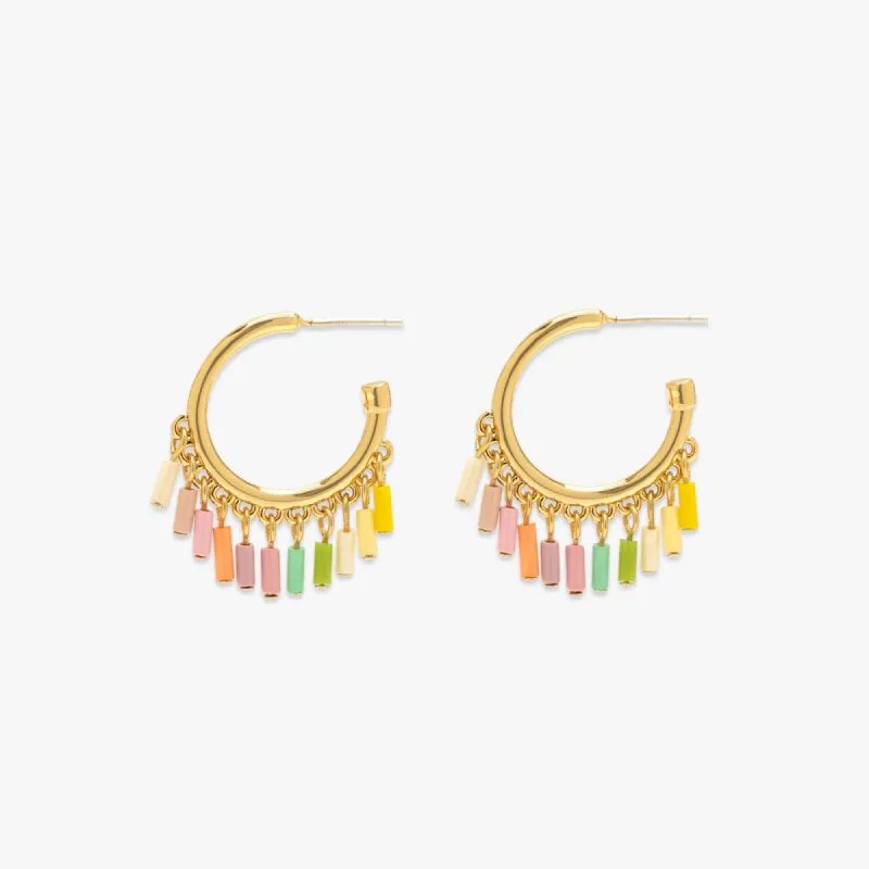 Ombre Enamel Hoop Earrings sold by Pura Vida