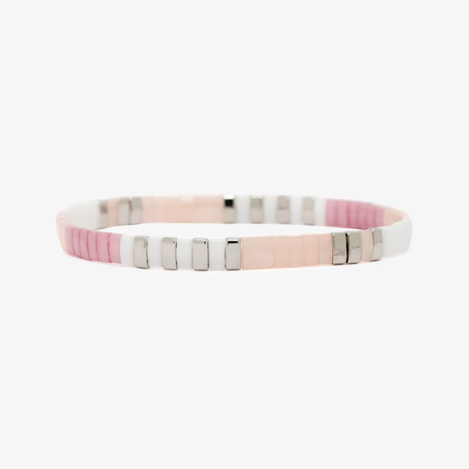 Boarding for Breast Cancer Tile Bead Stretch Bracelet sold by Pura Vida