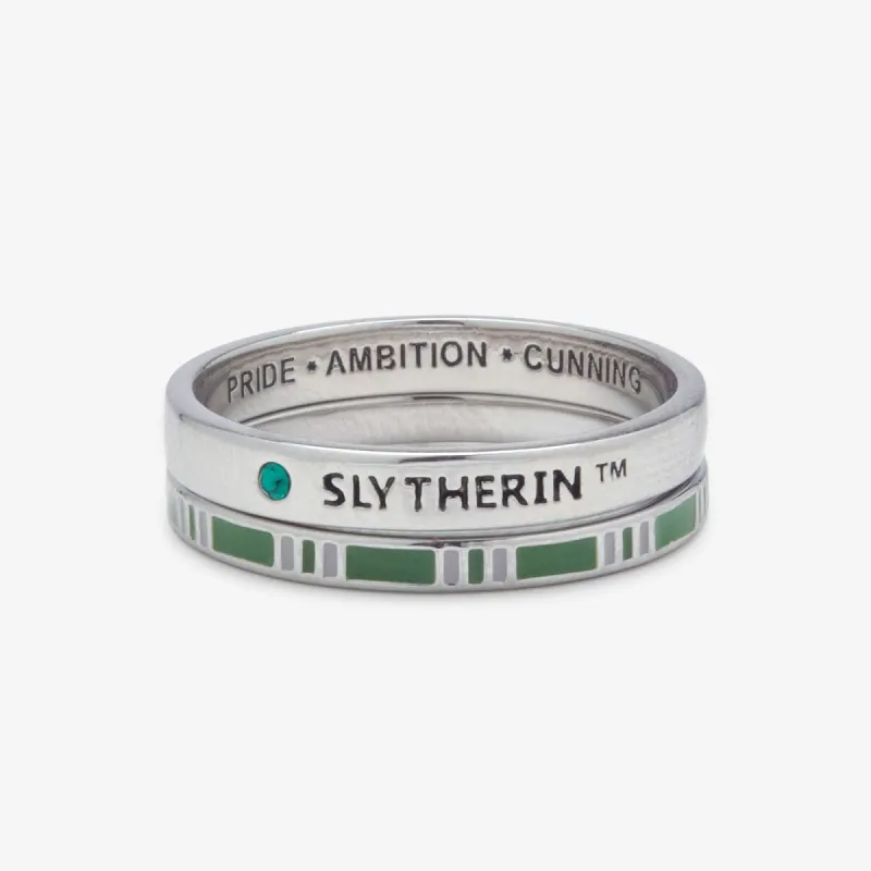 Slytherin™ House Ring Stack made by Pura Vida