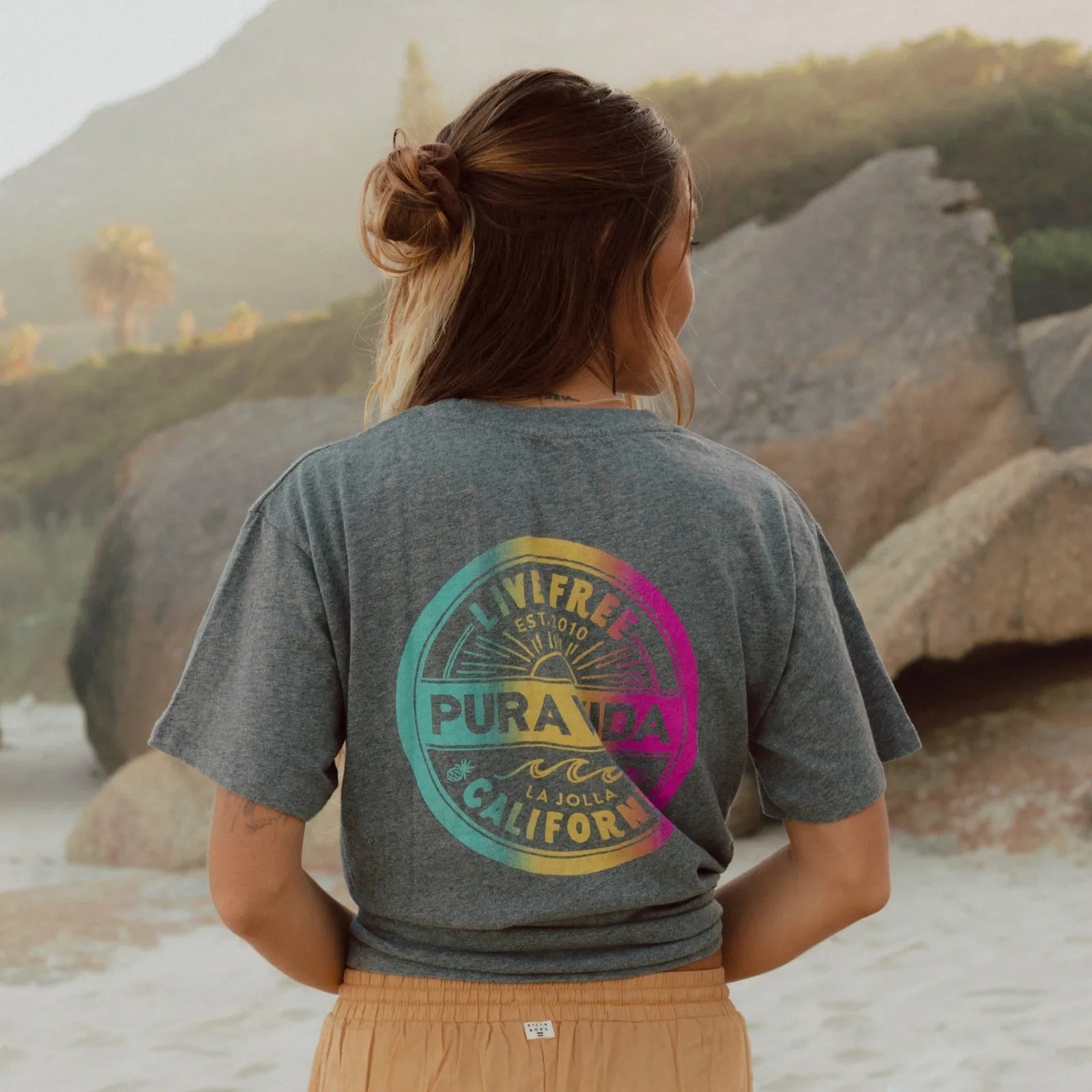Live Free Tee sold by Pura Vida