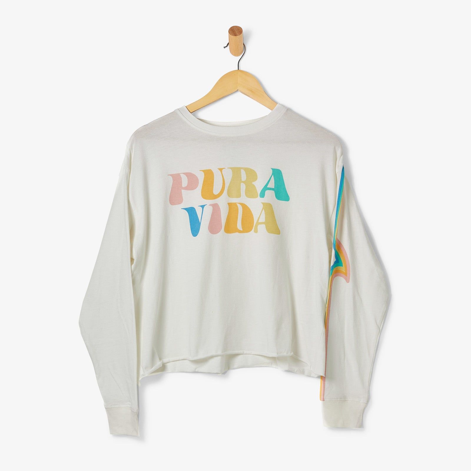 Rainbow Wave Long Sleeve Boxy Tee sold by Pura Vida product image thumbnail 2