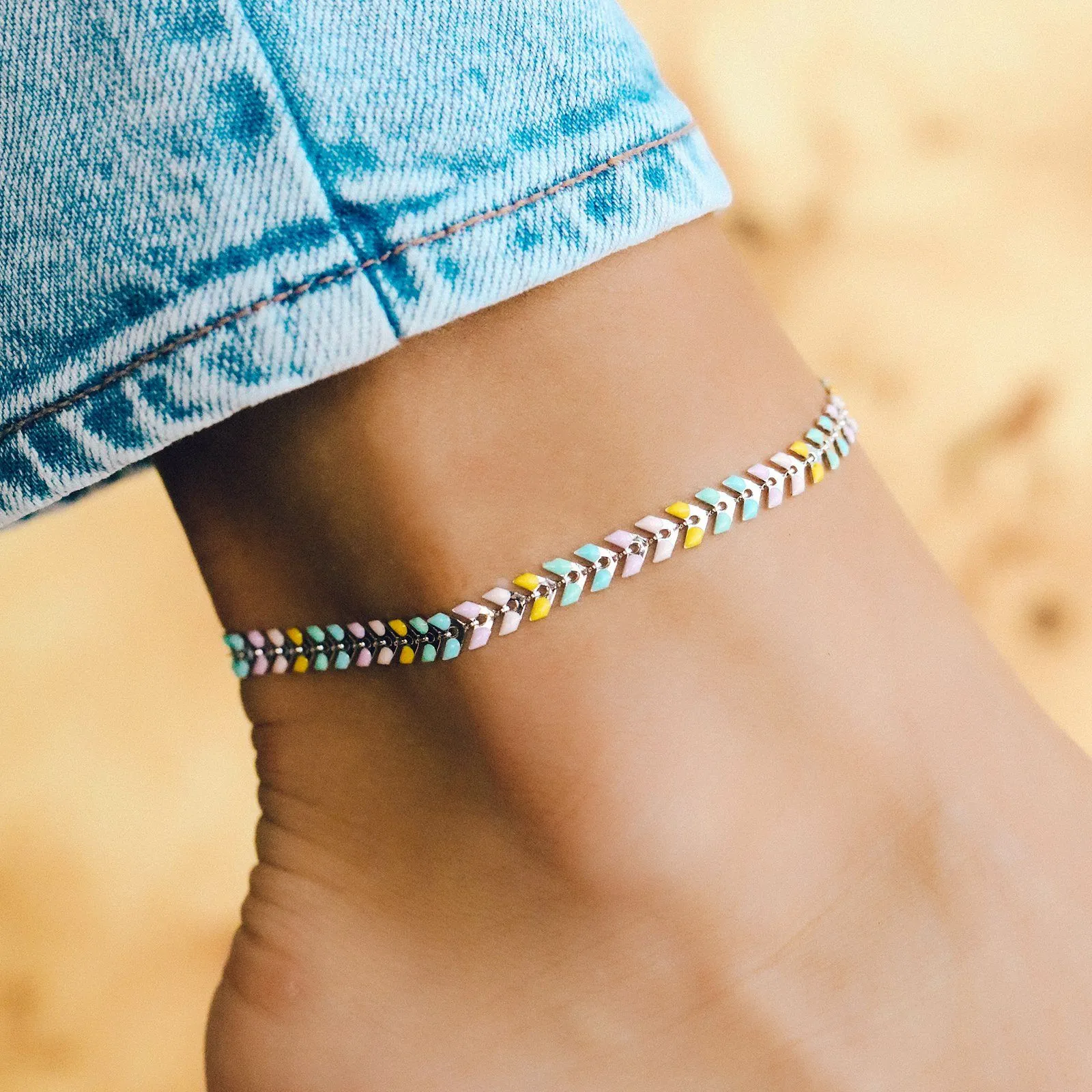 Rainbow Chevron Anklet sold by Pura Vida product image thumbnail 3