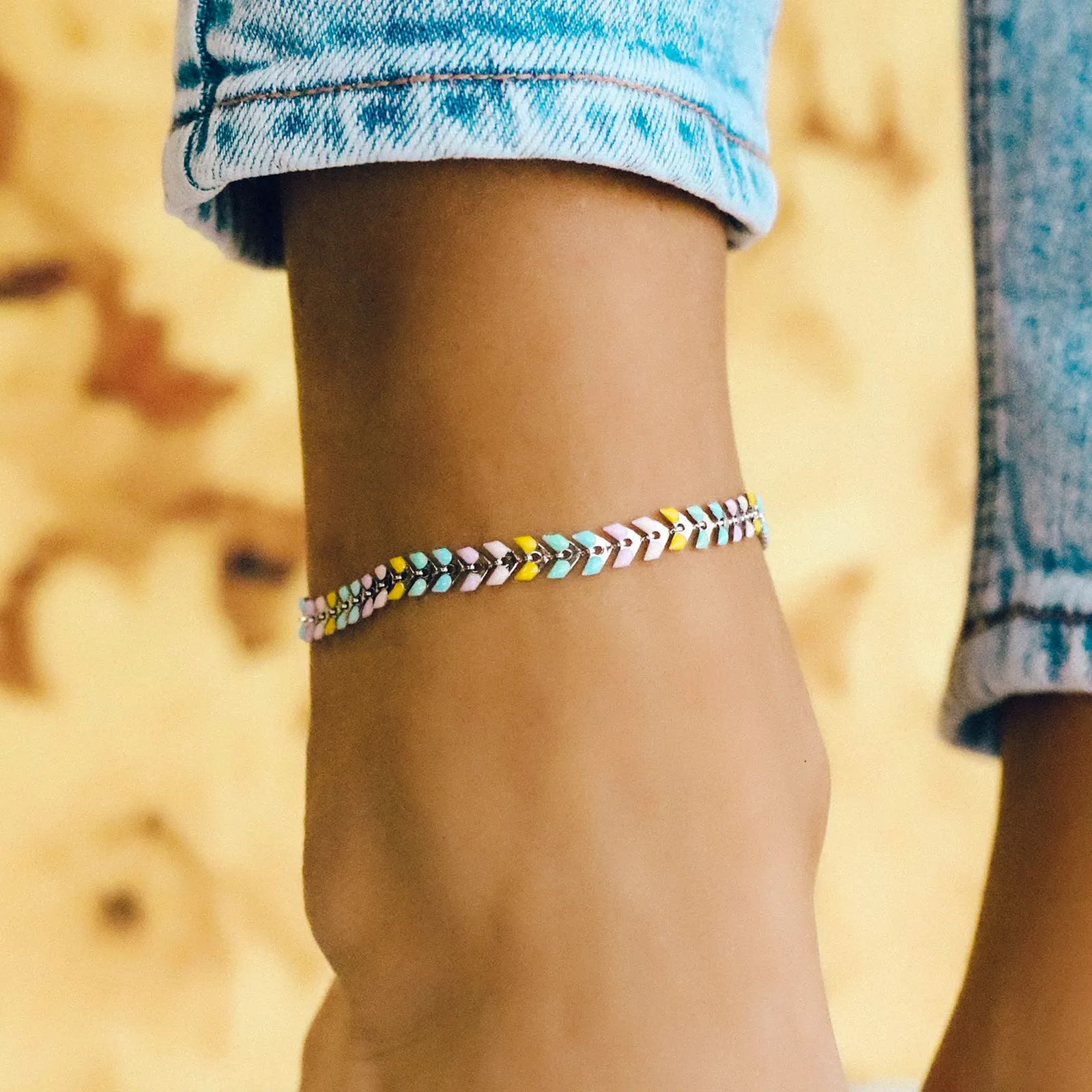 Rainbow Chevron Anklet sold by Pura Vida product image thumbnail 4
