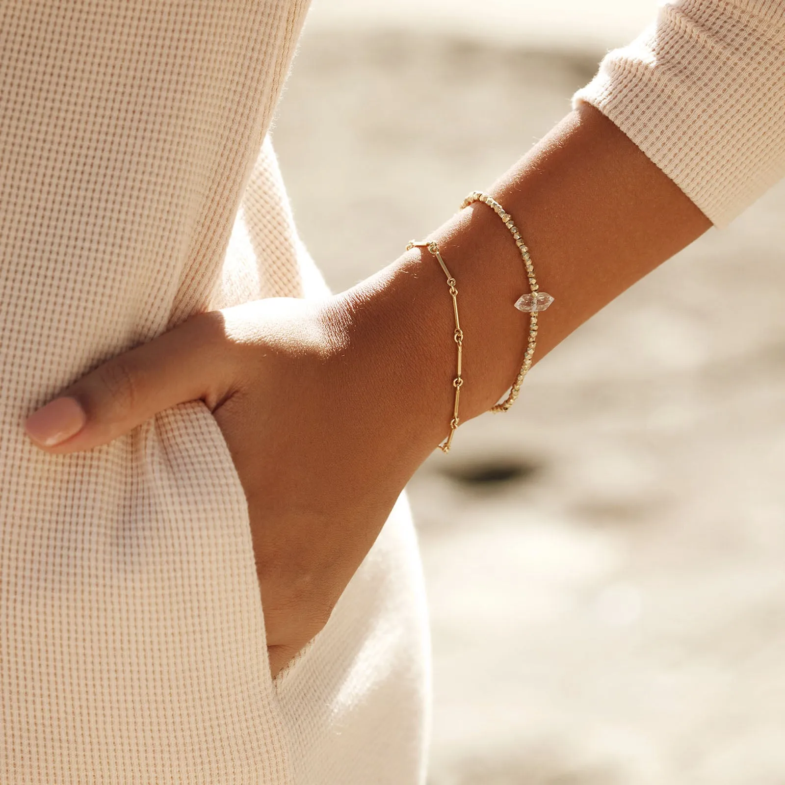 Herkimer Stretch Bead Bracelet sold by Pura Vida product image thumbnail 3