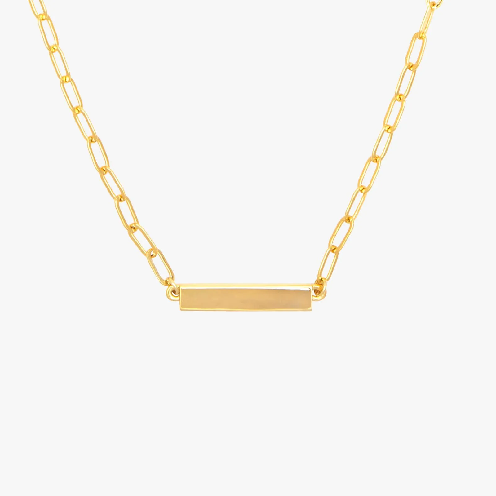 Engravable Paperclip Chain Bar Necklace sold by Pura Vida