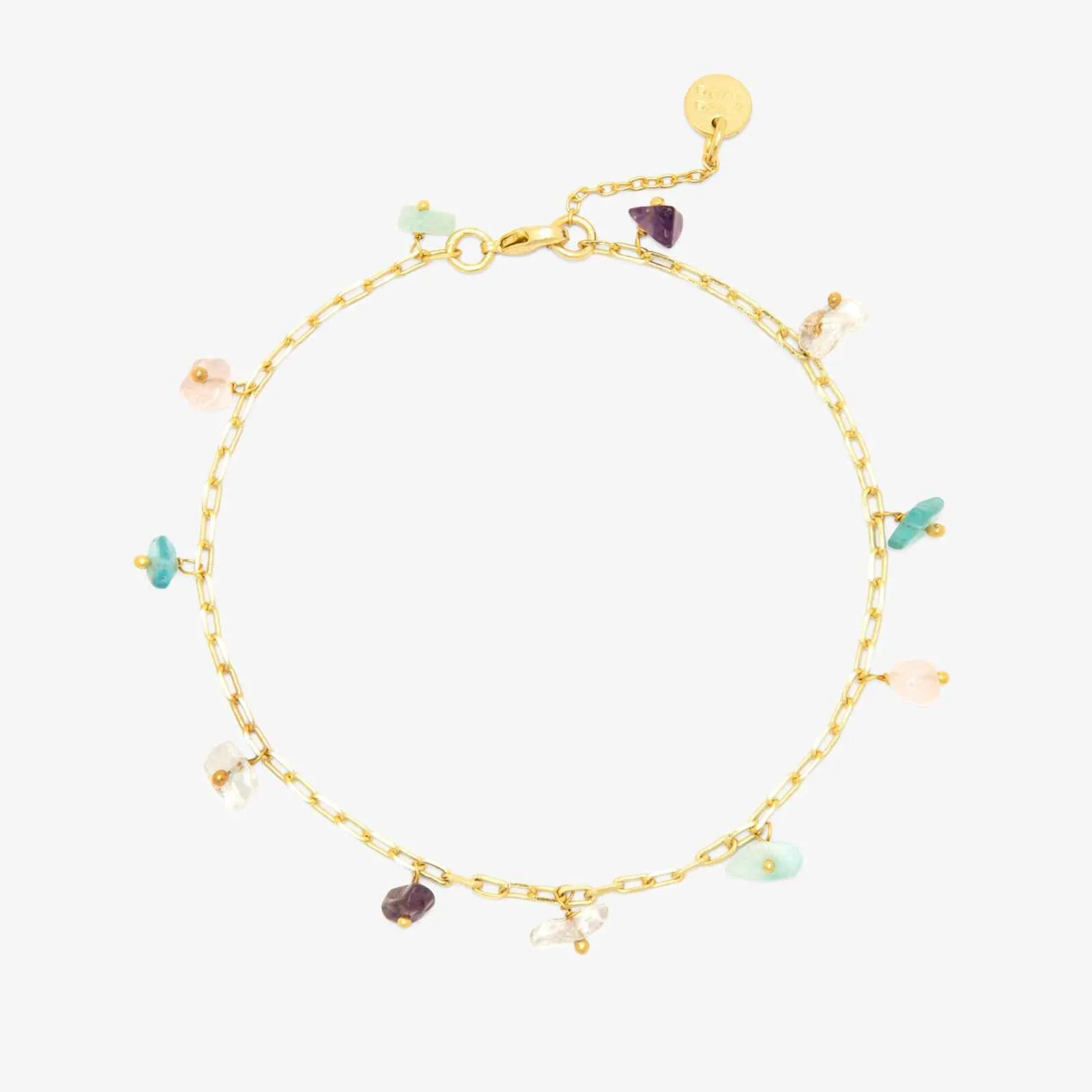 Gemstone Drop Chain Anklet sold by Pura Vida