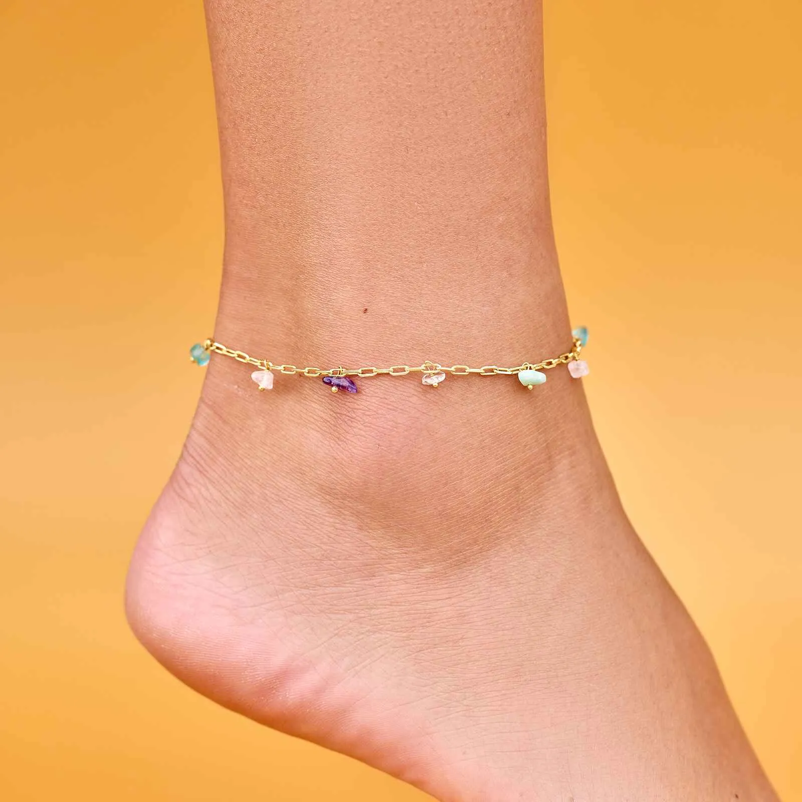 Gemstone Drop Chain Anklet sold by Pura Vida product image thumbnail 2