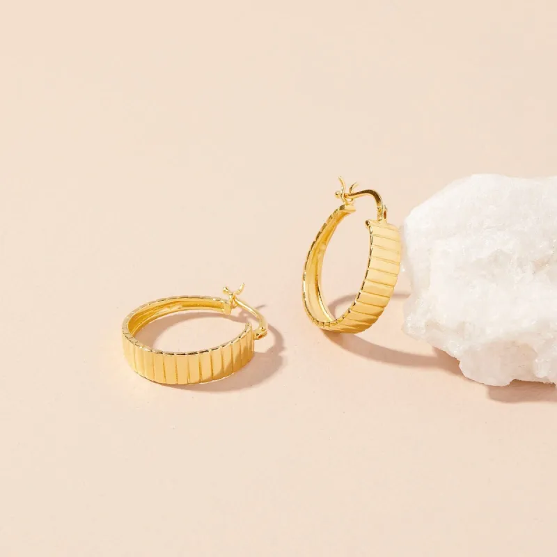 Wide Ribbed Hoop Earrings made by Pura Vida