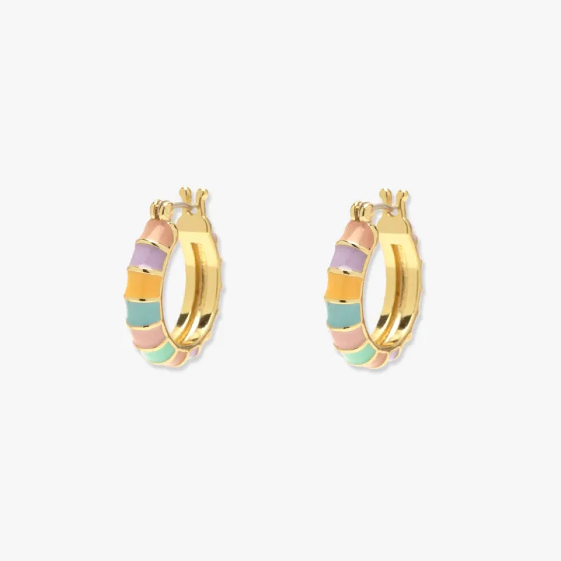 Sunset Striped Gold Hoop Earrings sold by Pura Vida