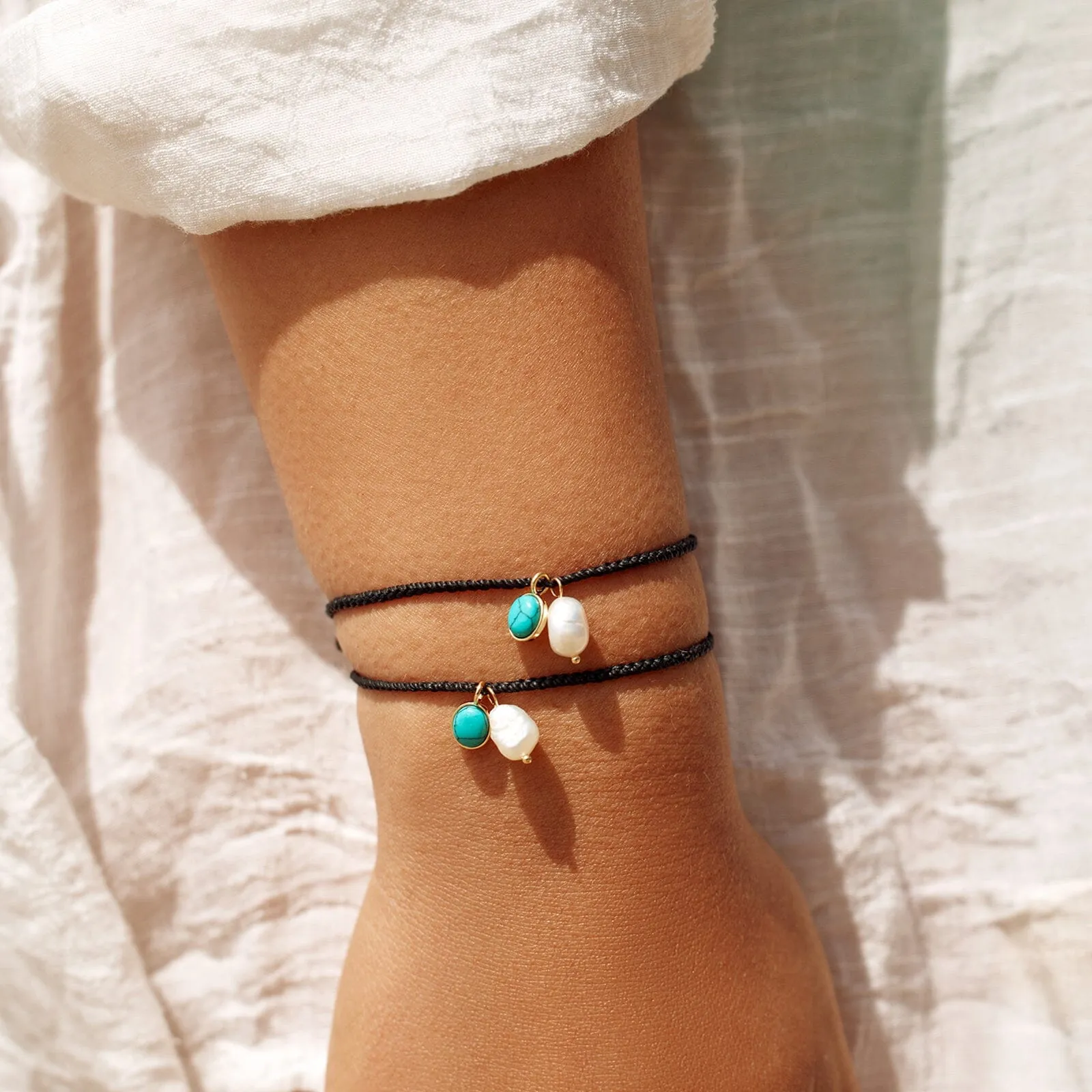 Pearl & Turquoise Charm Bracelet sold by Pura Vida product image thumbnail 4