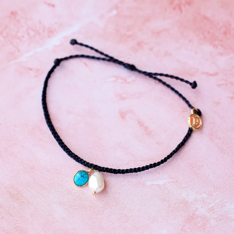 Pearl & Turquoise Charm Bracelet sold by Pura Vida