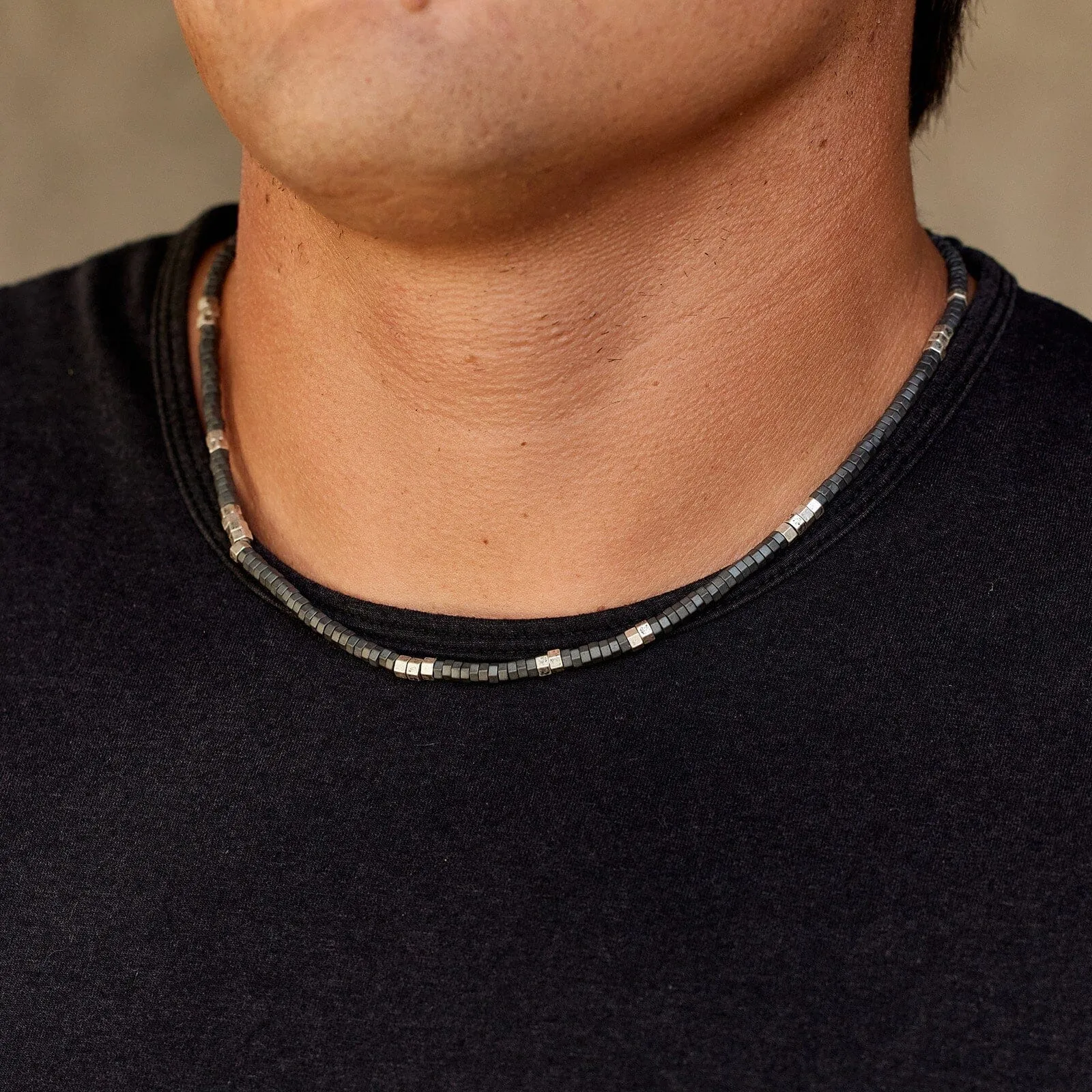 Men's Faceted Pyrite Bead Necklace sold by Pura Vida product image thumbnail 4
