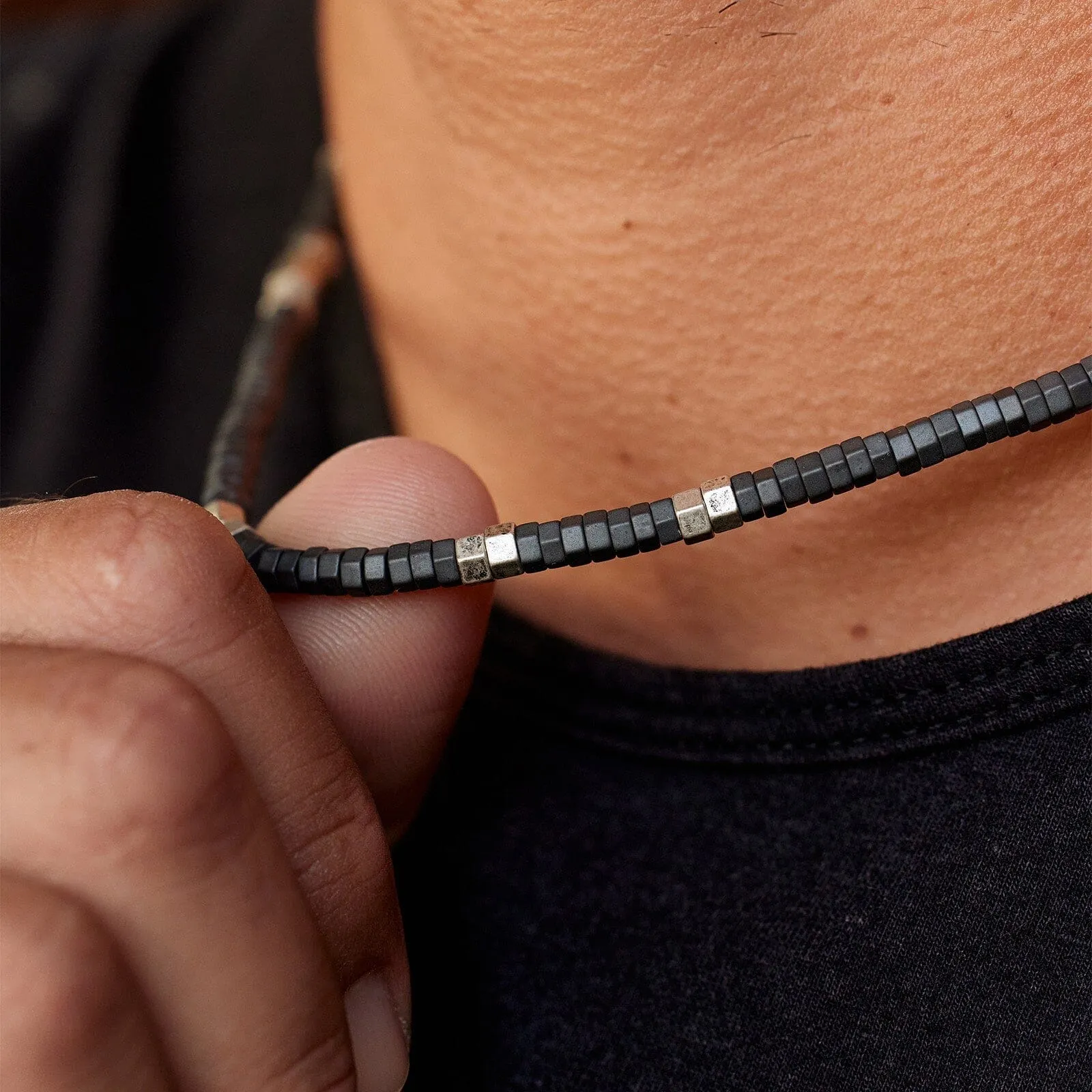 Men's Faceted Pyrite Bead Necklace sold by Pura Vida product image thumbnail 5