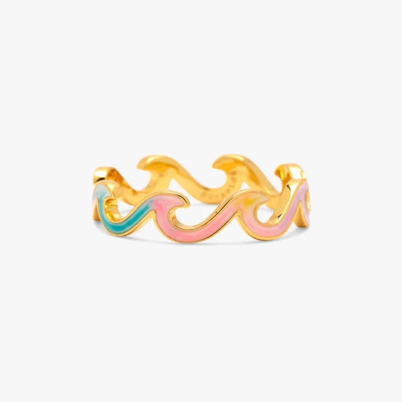 Tie Dye Enamel Wave Ring sold by Pura Vida