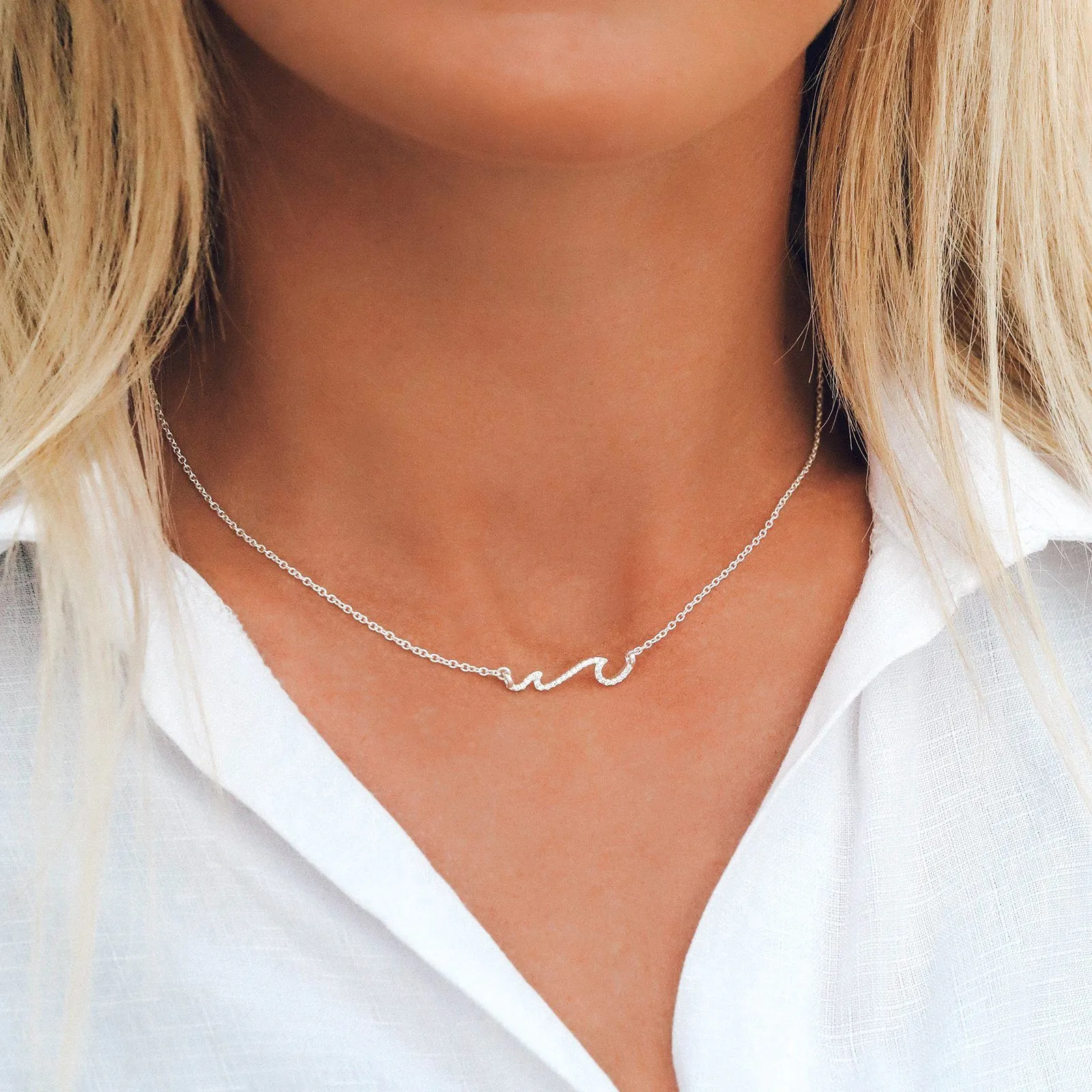 Pave Wave Necklace sold by Pura Vida product image thumbnail 4