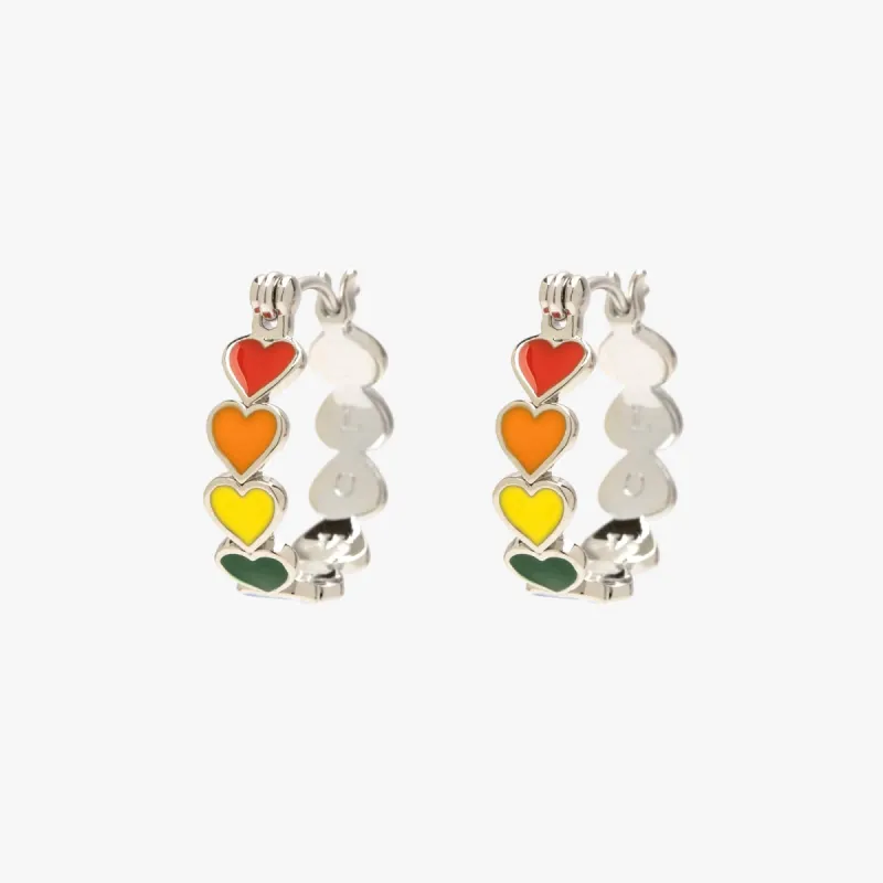 Love Enamel Heart Hoop Earrings made by Pura Vida