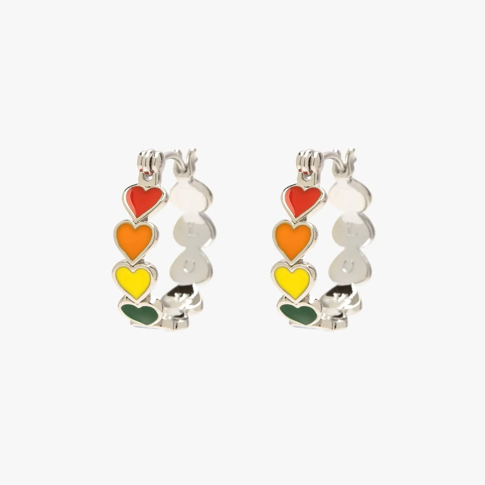 Love Enamel Heart Hoop Earrings sold by Pura Vida