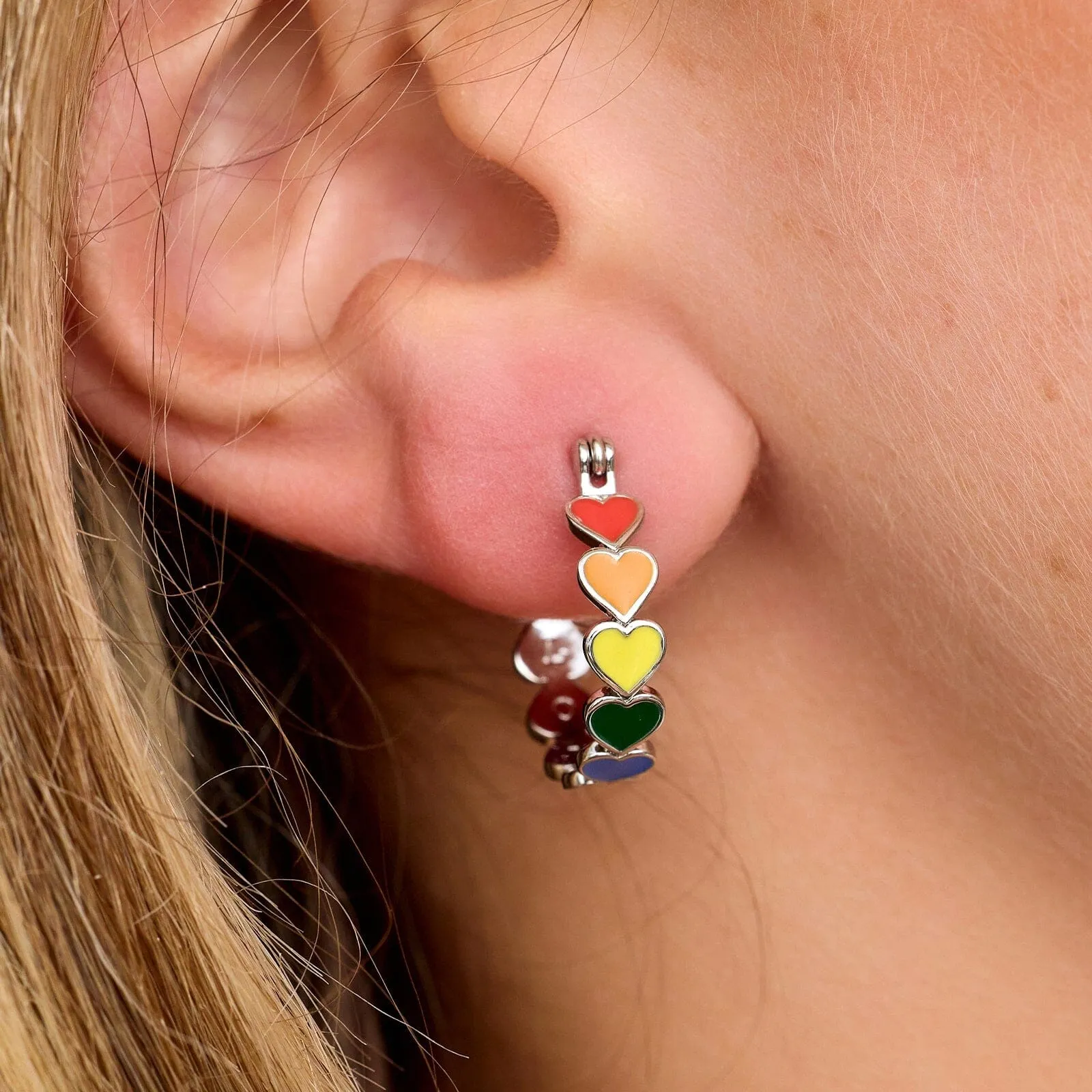 Love Enamel Heart Hoop Earrings sold by Pura Vida product image thumbnail 2