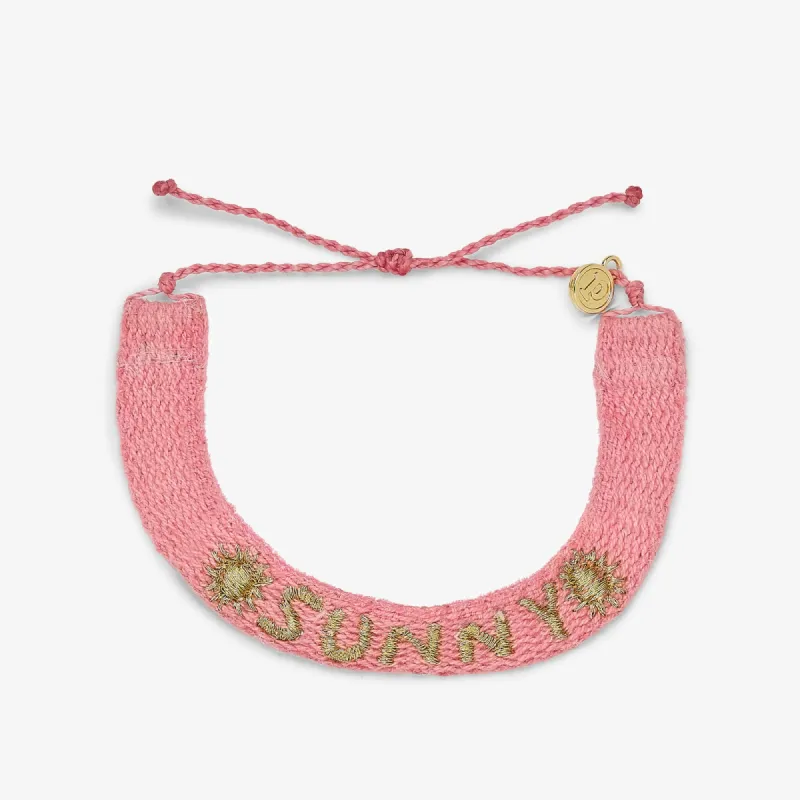 Metallic Sunny Woven Word Bracelet made by Pura Vida