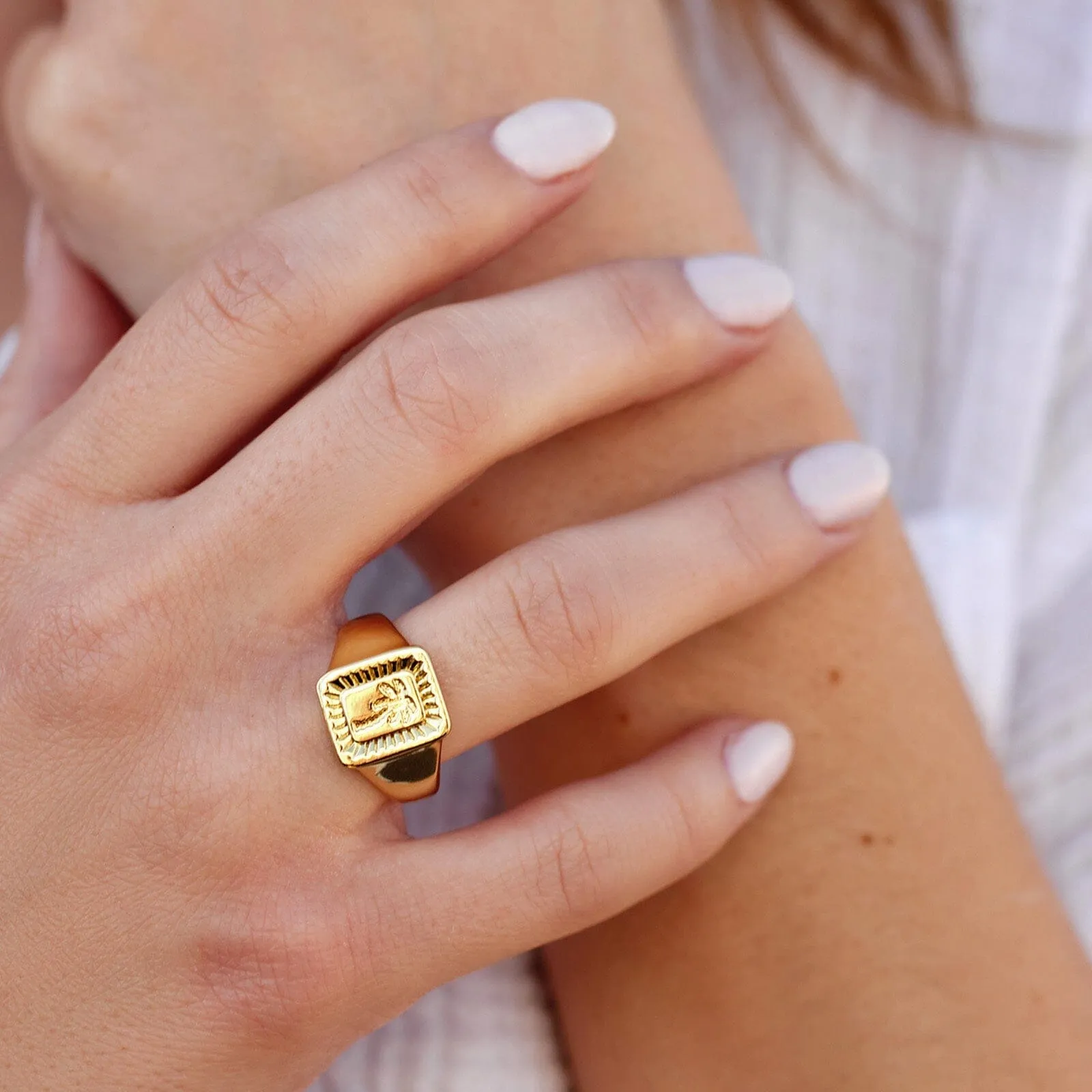Palm Burst Signet Ring sold by Pura Vida product image thumbnail 2