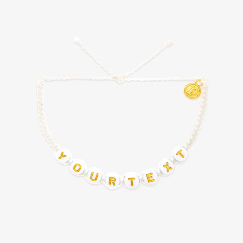 White Alphabet Bead Bracelet sold by Pura Vida