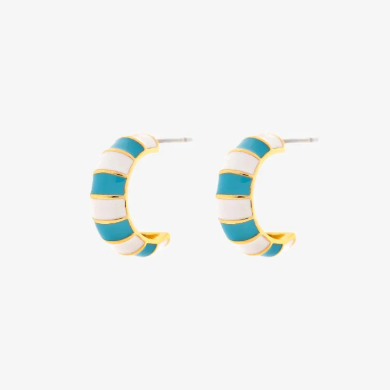 Striped Enamel Gold Hoop Earrings sold by Pura Vida