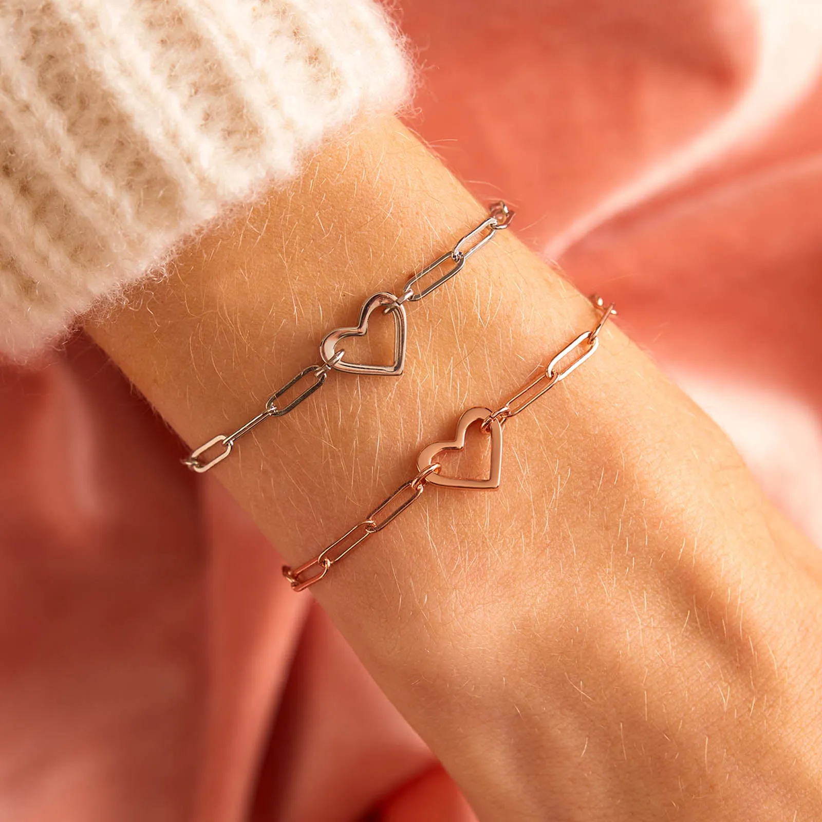 Open Heart Paperclip Chain Bracelet sold by Pura Vida product image thumbnail 5